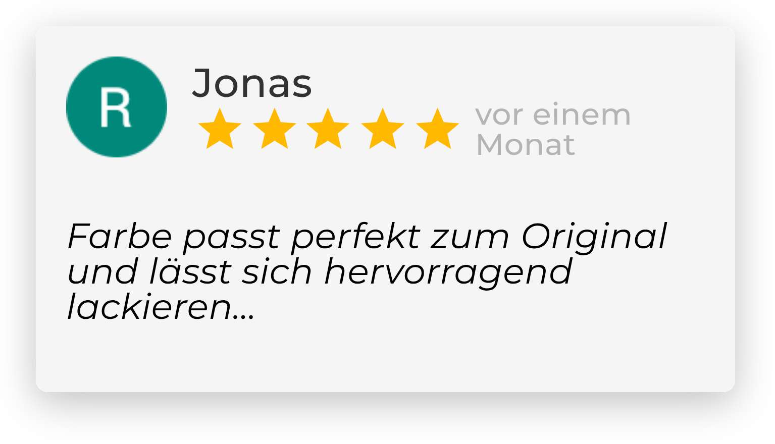 Kundenbewertung von Jonas